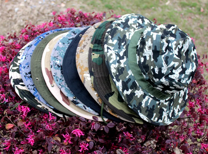 Bucket Hat Boonie Hunting Fishing Outdoor Cap Wide Brim Military Unisex Sun Camo Sports Hats