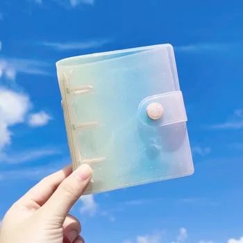 

Rainbow And Daisy Creative Transparent PVC Journal Cover For DIY Mini A8 Loose Leaf Diary Creative Stationery Gift