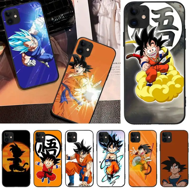 

LJHYDFCNB Cartoon Goku Soft Silicone Black Phone Case For iphone6 6s plus 7 8 7 8 plus X XR XS MAX 11 Pro Max Cover