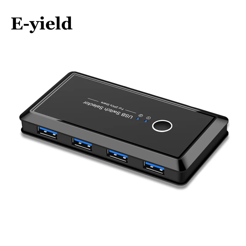 KVM interruptor USB 3,0 interruptor Selector 2 uds compartir 4 dispositivos USB 2,0 para teclado y ratón escáner impresora Kvm interruptor Hub