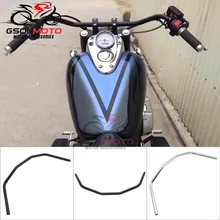25 мм черный хром рукоятка руль для Honda Magna VF 250 750 Shadow VT 400 750 1100 VLX 600 Steed кафе Chopper Bobber