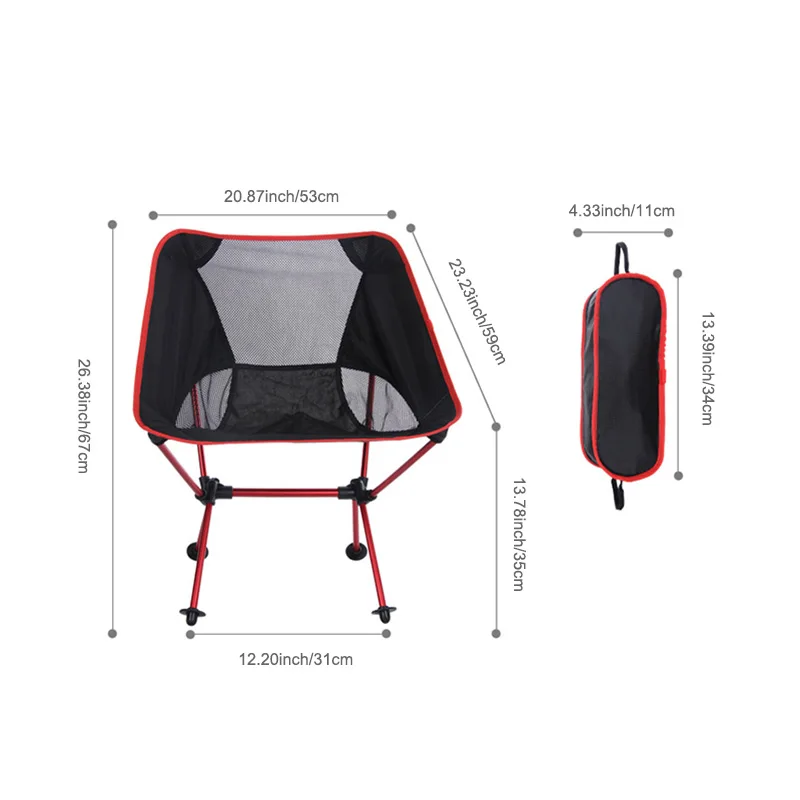 Cadeira com Bolsa de Armazenamento Cadeiras para Esporte ao ar Portátil Ultraleve Dobrável Liga Alumínio Oxford Livre Acampamento Caminhadas Pesca Mod. 1241114 7 Portátil ultraleve dobrável cadeira com saco de