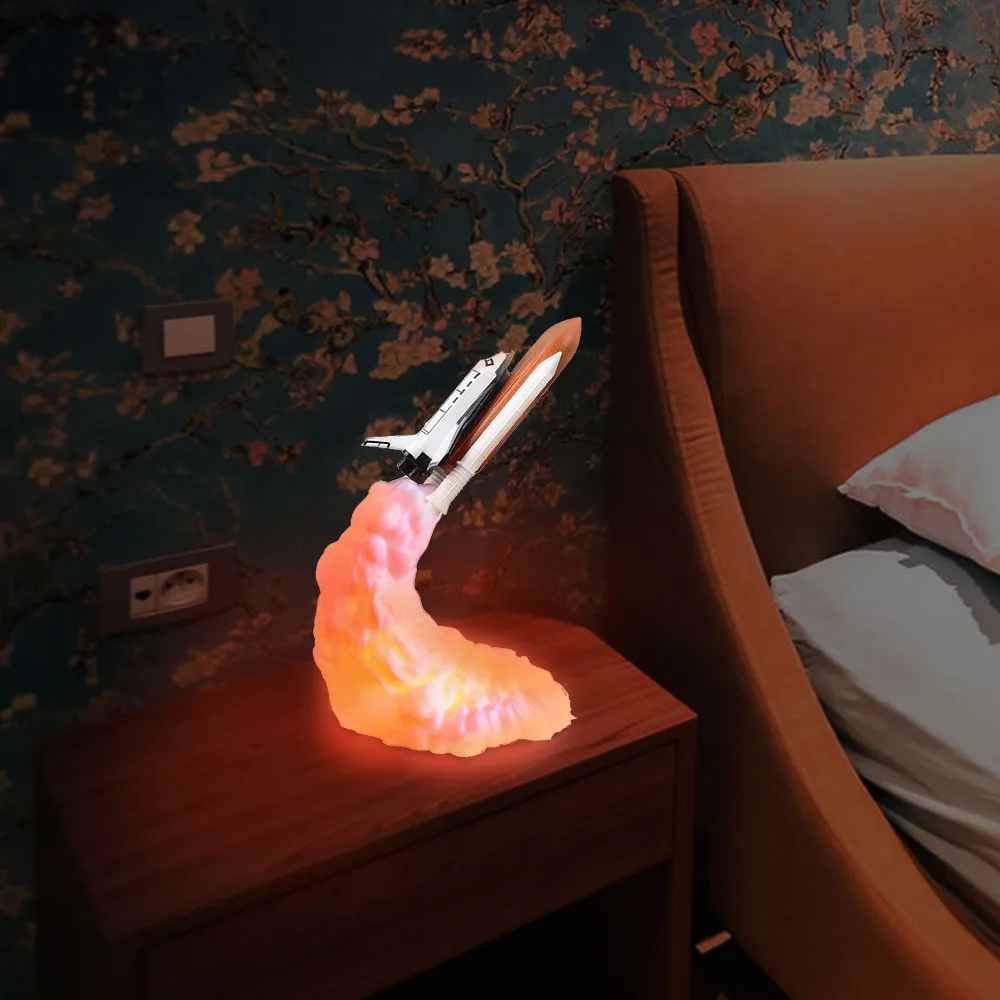 

Creative 3D Print Space Shuttle Lamp Rechargeable Night Light For Space Lovers Moon Lamp as Room Decoration DA