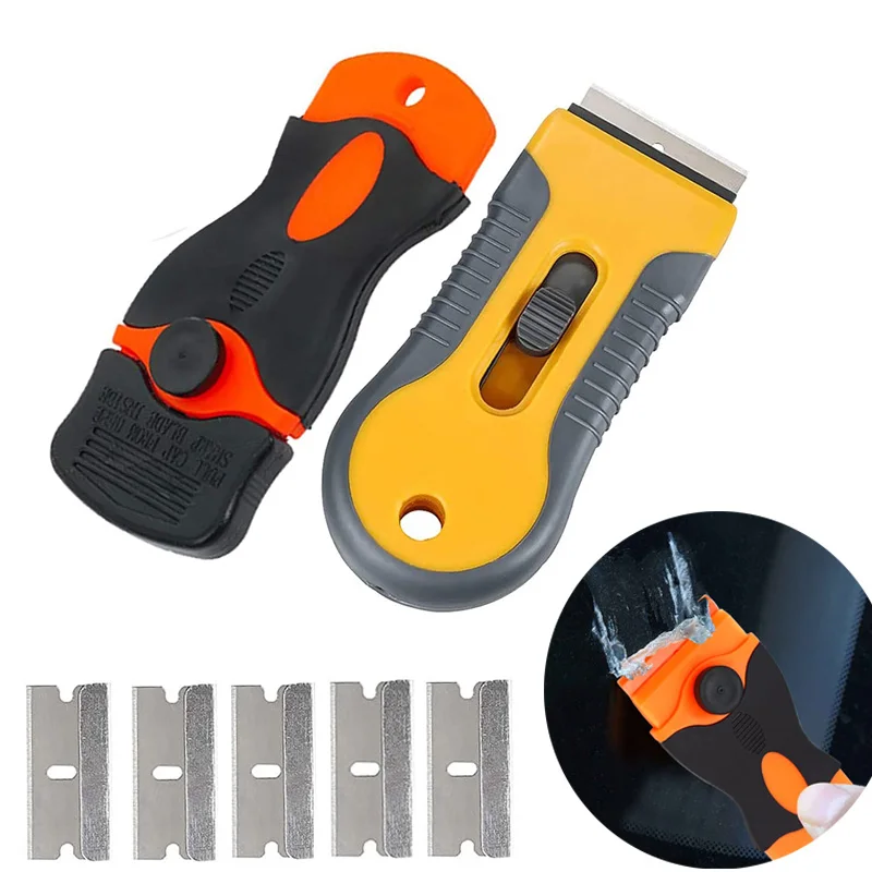 Cleaning Blade Scrapers Glue Removal Blade Razor Scraper Car Sticker Remover Paint Stripping Tool Remove Labels Stickers Stains