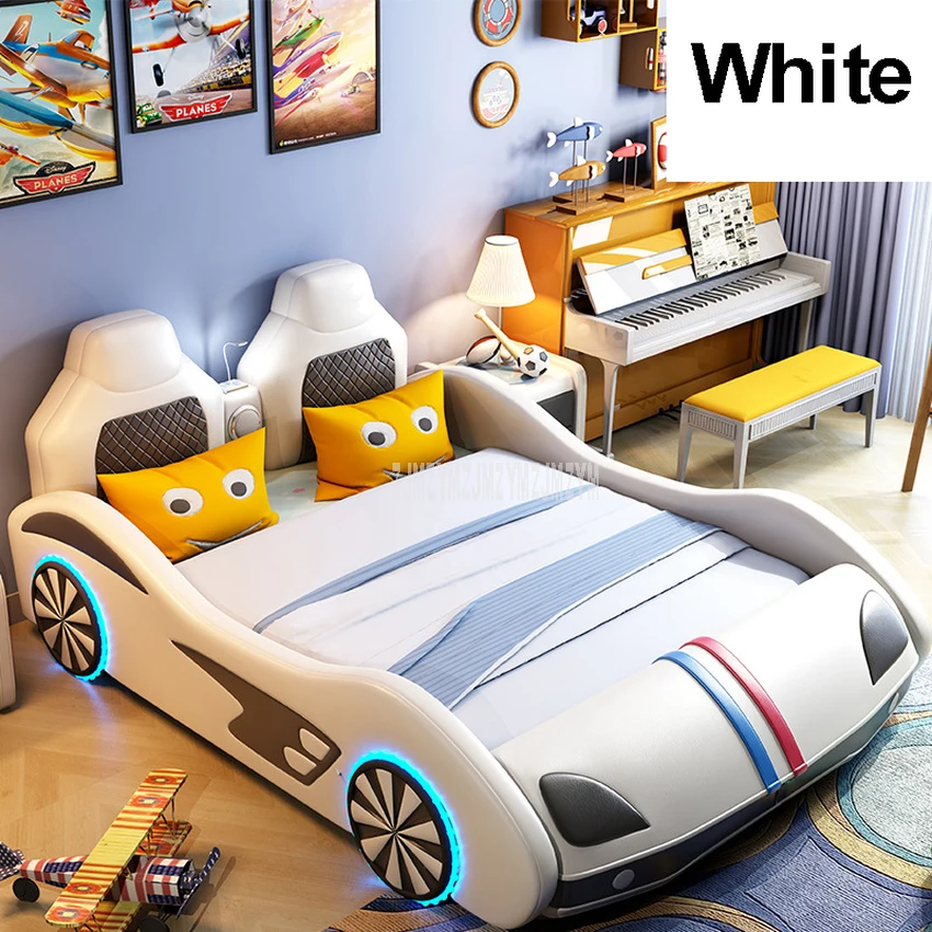 1.2m/1.5m/1.8m Car Design Children Bed With Mattress Top Layer Genuine Leather Bed Child Home Bedroom Furniture For Kids Gift 1.2m/1.5m/1.8m Car Design Children Bed With Mattress Top Layer Genuine Leather Bed Child Home Bedroom Furniture For Kids Gift