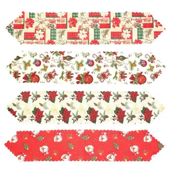 

Christmas Decoration Table Runner Cotton Printed Tablecloth Home Party Navidad Decoration for home New Year Supplies 36