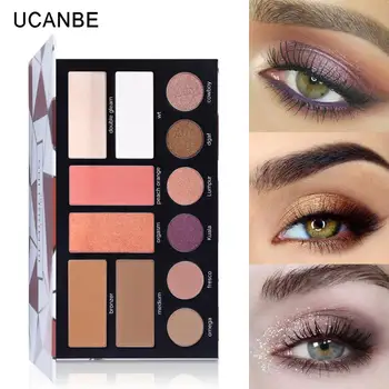 

UCANBE 3D Make Up Palette Pearlescent Matte Eyeshadow Blush Rouge Beauty Natural Long Lasting Eyeshadow Cosmetic Tools TSLM2
