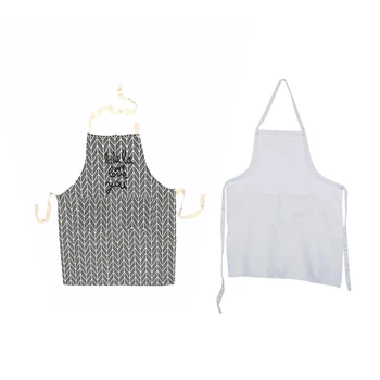 

2 Pcs Bib Apron with Pockets Thicken Cotton Polyester Blend Cooking Kitchen Restaurant White &Gray