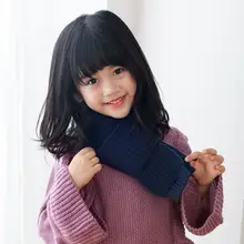 Зимний однотонный вязаный шарф для маленьких мальчиков и девочек, теплые шарфы, детский шарф