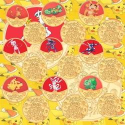 Pièces de monnaie commémoratives pokémon pour voiture, 10 modèles, Kawaii Pikachu, couleur plaquée or, Collection de motifs, Anime, cadeaux de noël parfaits 