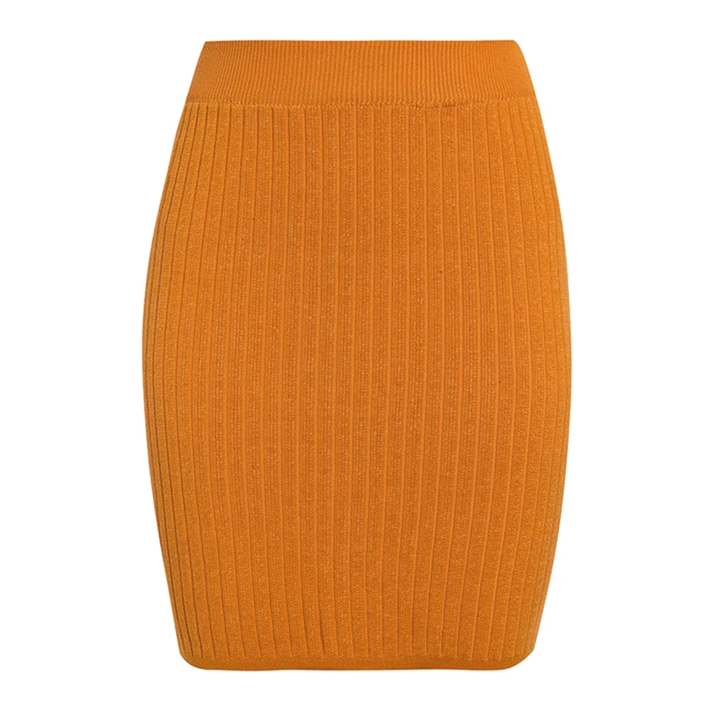 LASPERAL, Новое поступление, женские юбки, Осень-зима, теплая трикотажная юбка, женская мода, ребристая, средней длины, одноцветная юбка