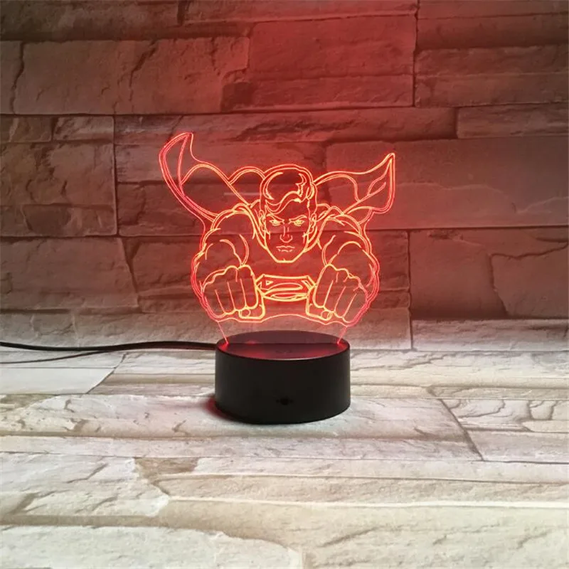 Fly Ironman 3D LED Night Light Avengers Iron Man Colorful USB Table Lamp Acrylic Lighting Decoration Lampara Kid Gift Home Decor