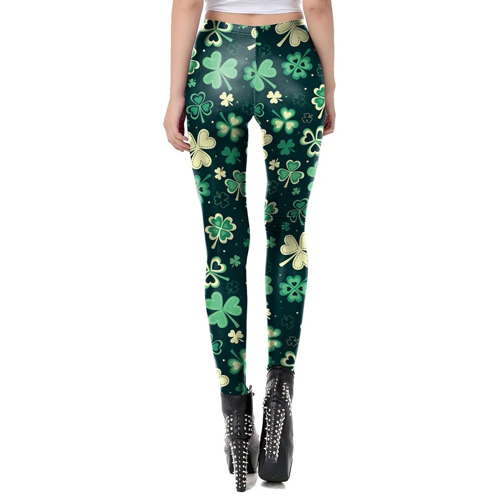 Printed leaf floral yoga pants