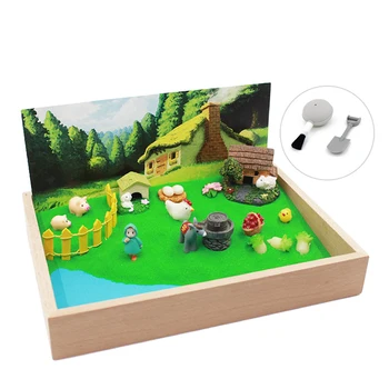 

Mini Farmhouse Theme Sandbox Sand Table Micro Landscape Desktop Ornaments Decompression Toy Model Educational Toy Gift For Kid