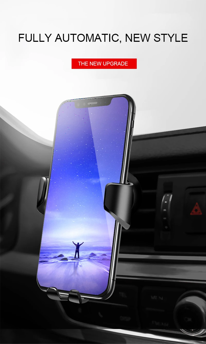 Car Phone Holder Gravity Bracket No Magnetic In Car Air Vent Mount Stand 360 Degree Adjustable Mobile Phone Support For Car Auto