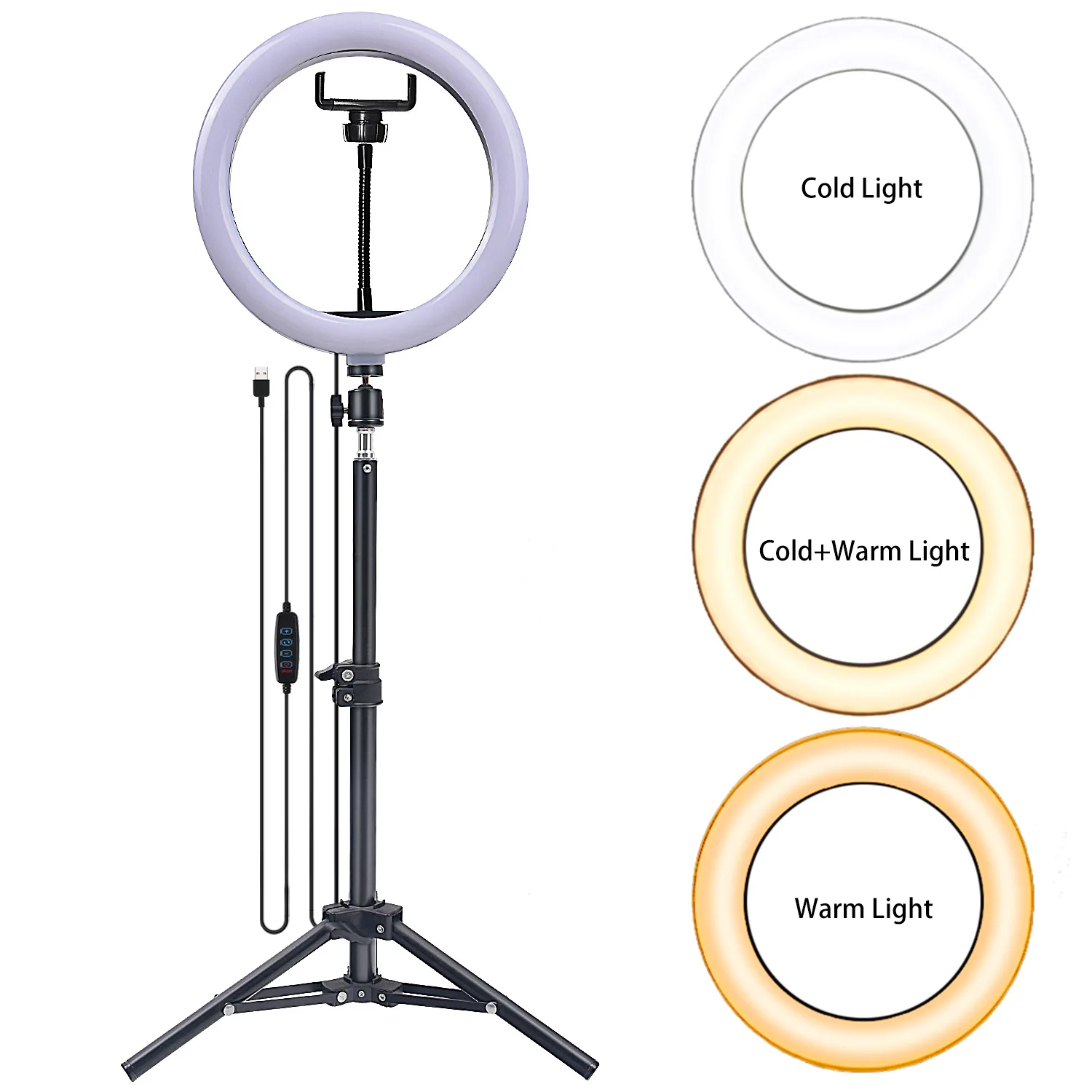 

26cm Led Selfie Ring Light Beauty Light Ring Light with Bracket Live Fill Light