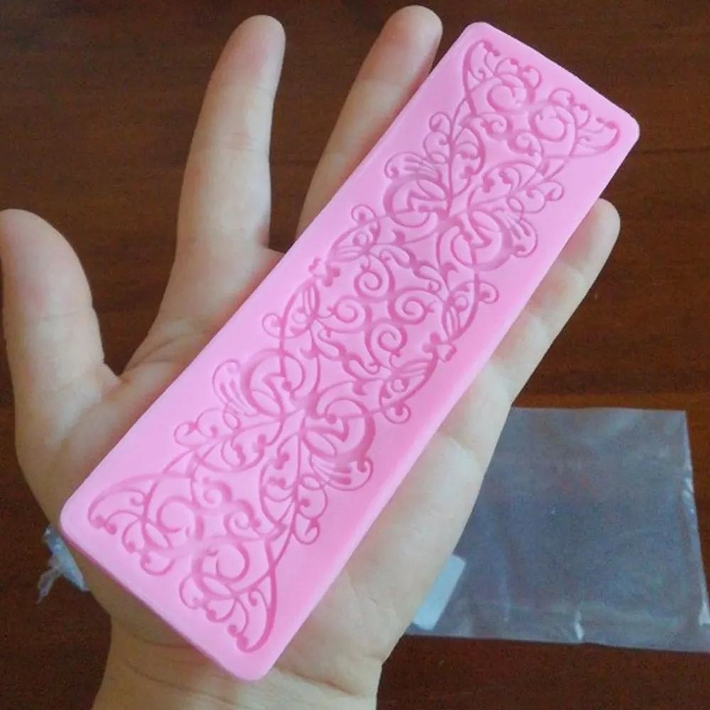 Sugarcraft вечерние украшения для свадебного торта Форма для помадки на торт силиконовая форма для торта Форма для выпечки цветочный кружевной узор Розовый