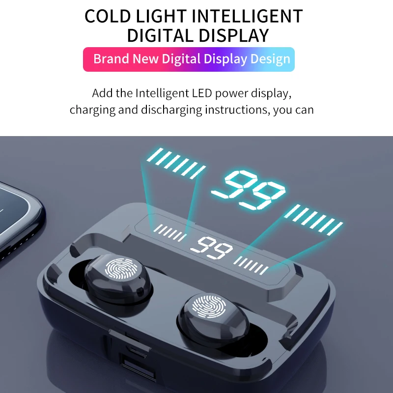 

Original M11-9 Wireless Headphones TWS Bluetooth5.0 earphone HiFi IPX7 Waterproof earbuds Touch Control Headset for sports /game