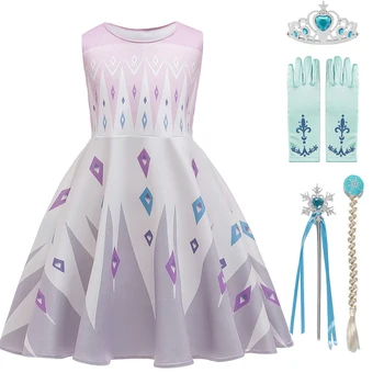 

Fantasia Kids Girls Clothing Snow 2 Anna Elsa Cosplay Dress Up Girls Party Princess Costume Vestidos Infatil Size 3 5 10 Years