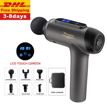 

Muscle Massage Gun Sport Therapy Massager Body Relaxation Pain Relief Slimming Shaping Massager 6 Heads With Bag