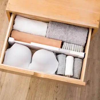 

ABS Retractable Clapboard Drawer Organizer Adjustable Wardrobe Drawer Divider Spring Loaded Partition Board Home Organizer