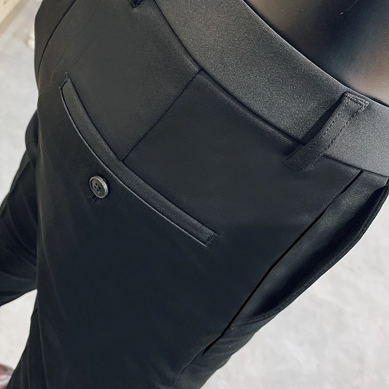 Men Suit Pants Formal Trousers Stretch Slim Pantalone Hombre Calça Masculina Solid Color Casual Dress Pants Fashion Men Clothing