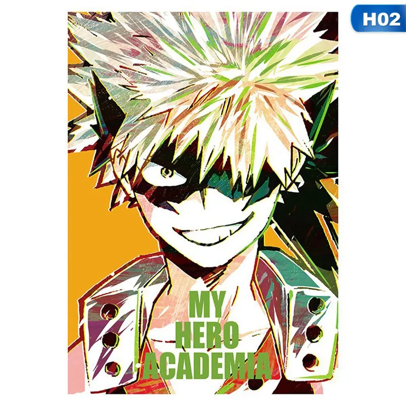 02 My Hero Academy свиток живопись японского аниме настенные подвесные плакаты на холсте плакат украшение для дома - Цвет: 02