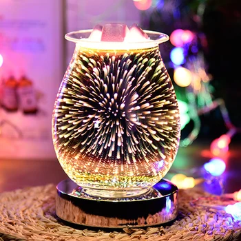 

Aroma Electric Wax Melt Incense Burner 3D Touch Firework Lamp Night Light Tart Aromatherapy Diffuser Wax Warmer UK/EU Plug Decor