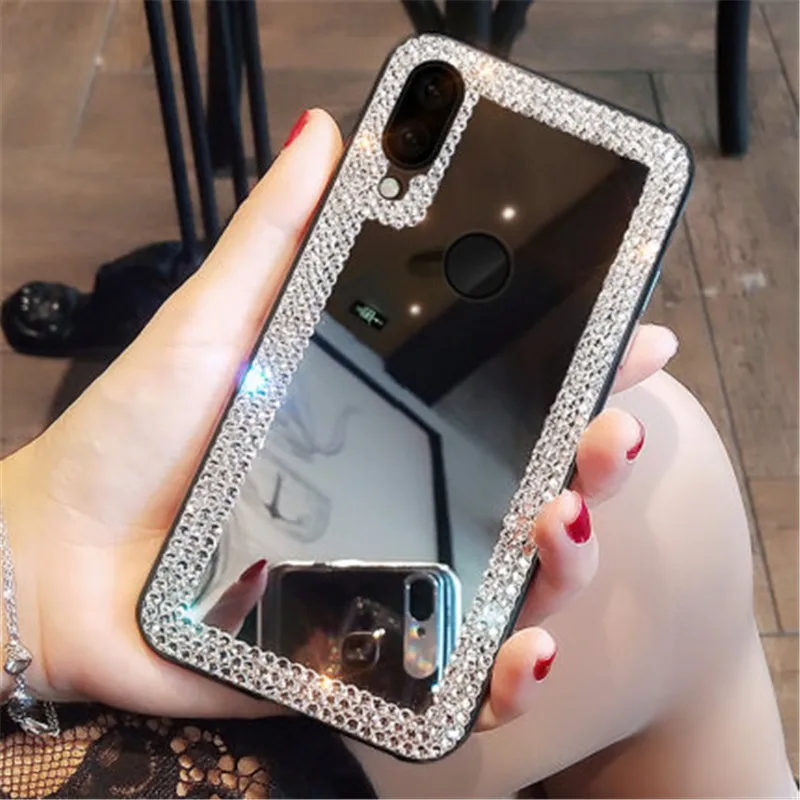 Чехол для Realme C2 зеркальный чехол с блестящими стразами oppo realme 3 3pro 5 pro realmeX F1 F11 K3 K1