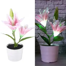 Солнечный светодиодный искусственная лилия лампа имитация бонсай Декор цветочный светильник для украшения дома искусственный цветок светильник