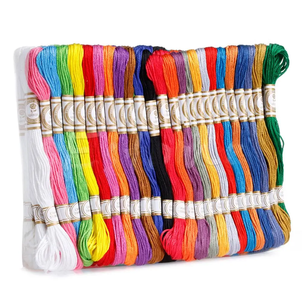 

Lot 100 Multi Colors Cross Stitch Cotton Embroidery Thread Floss Sewing Skeins H7ED