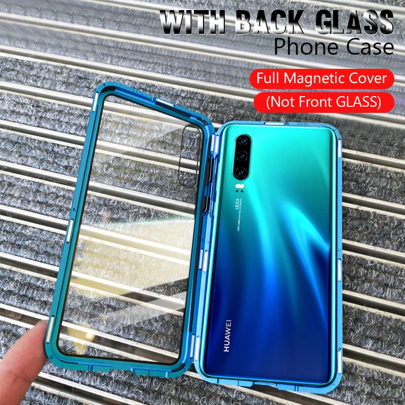 Металлический магнитный стеклянный чехол для huawei P20 P30 Lite P Smart Z Y6 Y7 Y9 Prime Honor 8X9X20 mate 30 Nova 3 3i 5i 5 Pro