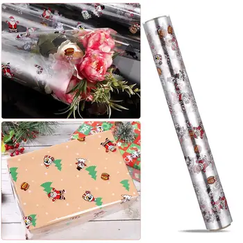 

Cellophane Wrap 2.5 Mil Thickness Cellophane Wrap Roll Santa Claus Pattern Cellophane Bags to Wrap Gift Baskets Arts & Crafts