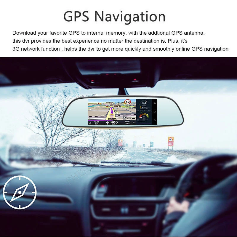 3g gps навигация автомобильный видеорегистратор 7 дюймов сенсорный экран Автомобильная камера зеркало заднего вида Android 5,0 Bluetooth Wifi 1080P видео рекордер видеорегистратор