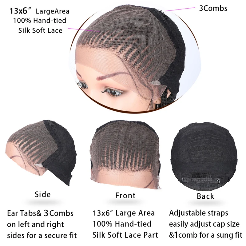 Kanyss 29 дюймов 13x6 ручной Плетеный парик синтетический парик на кружеве для черных женщин натуральный черный ящик косички парик с детскими волосами