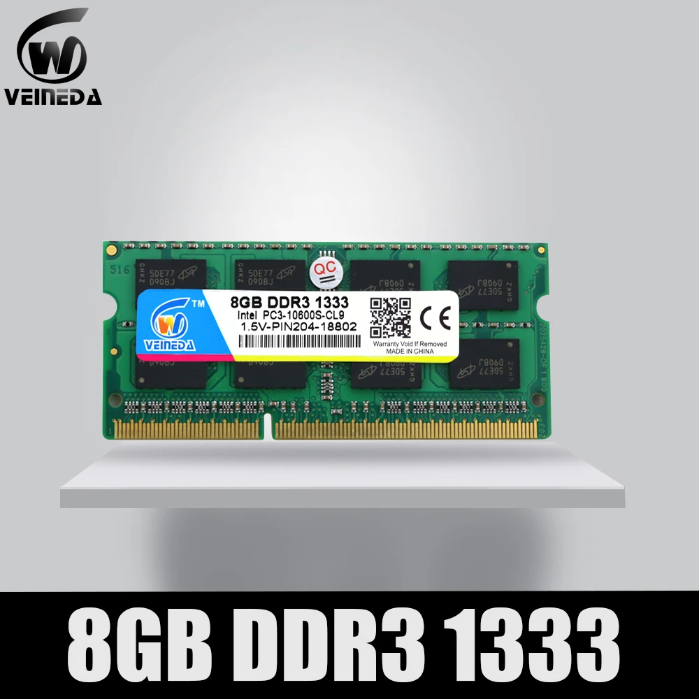 Оперативная память DDR3 VEINEDA 8 ГБ 4 Гб оперативная ddr3 1333 PC3 10600 Sodimm ddr 3 для ноутбука|ddr3
