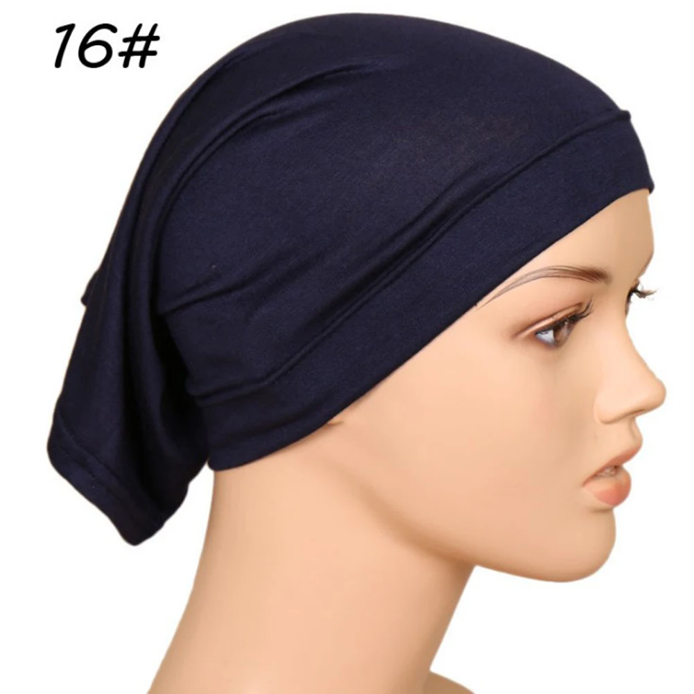 

Muslim Hijab Inner Hijabs Scarf Cotton Arab Turban Solid color Turbans for Women Headscarf Head Scarves Fashion 2020