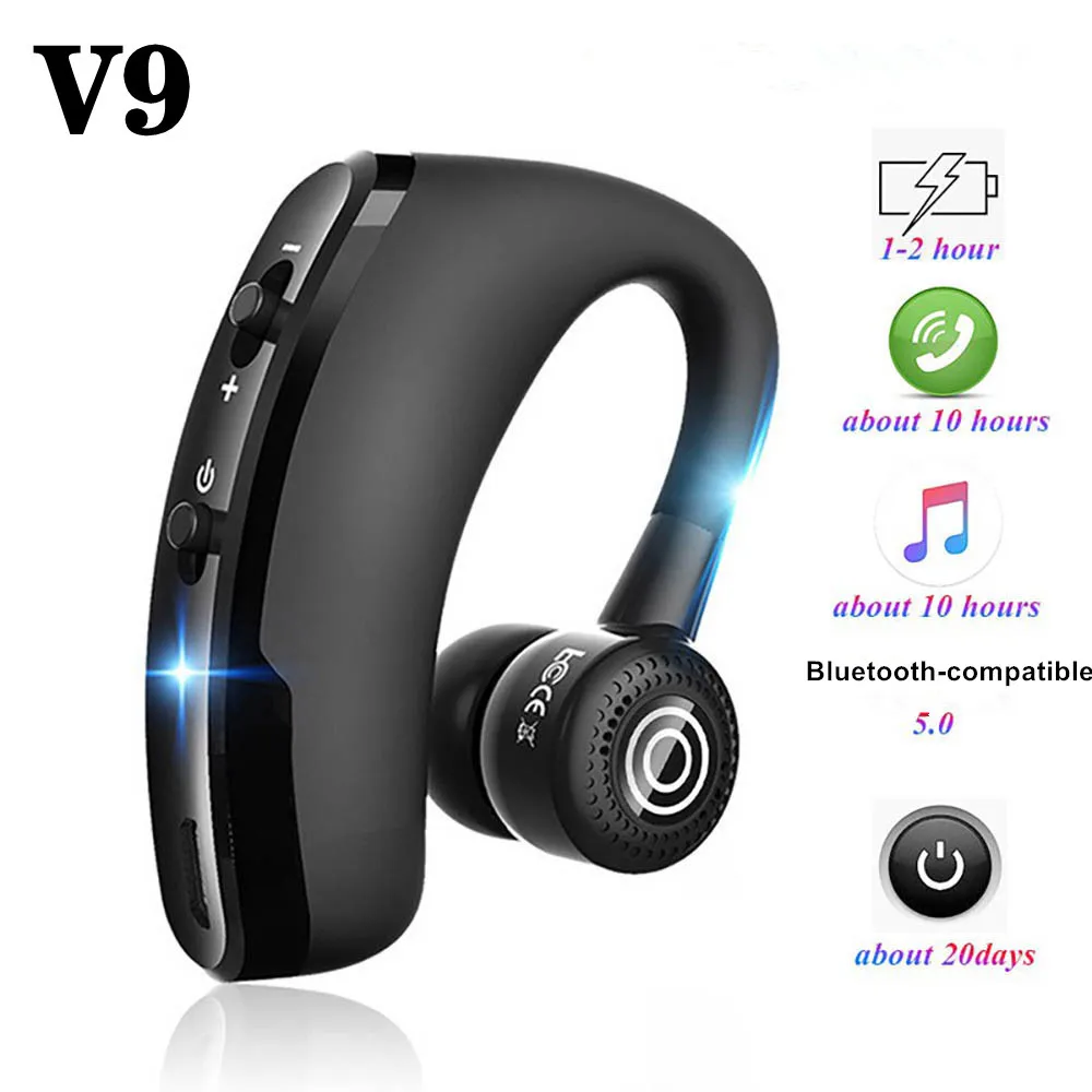 V9 Bluetooth-совместимые наушники беспроводные гарнитура для режима свободные руки