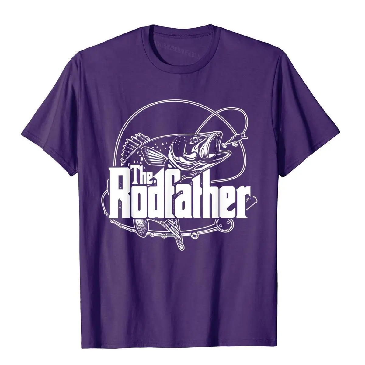 The Rodfather T Shirt - Funny Parody Fishing Gifts T-shirt__B13657purple