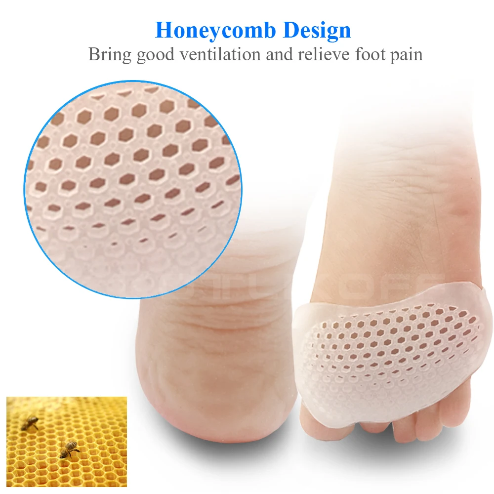 Silicone Insoles For Shoes Gel Padded Forefoot Insoles For Heel Shoes Pad Breathable Soft Care High Heel Shoe Insole Insert shoe insoles