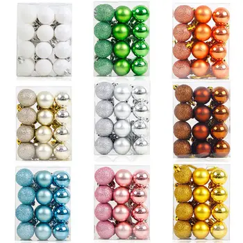 

24pcs/lot 3cm Colorful Christmas Ball Tree Pendant Bauble Hanging Ornament Xmas Birthday Party Decoration Home Decor 62296