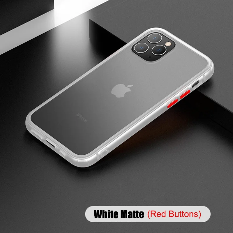 White Противоударный силиконовый чехол-бампер для iPhone 11 Pro Xs Max Xr X, прозрачный 360 матовый защитный чехол для iPhone 7 8 Plus, Fundas - Цвет: White