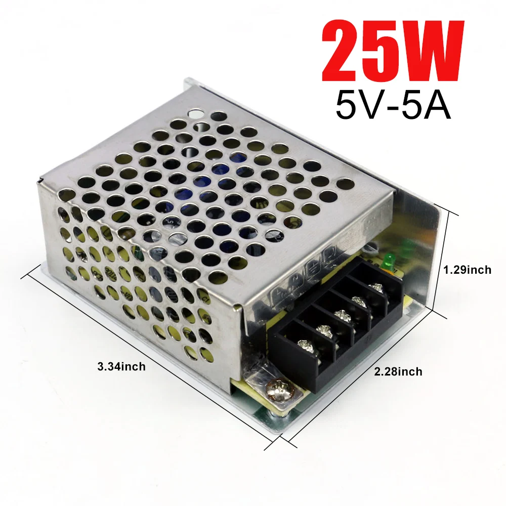5A 25W Освещение Трансформатор переменного тока 110 V-220 V DC/DC 5V Питание адаптер 4A 5A 10A 60A 70A 80A AMP 50 Вт 400 Вт Светодиодный свет переключатель полосной драйвер - Цвет: 5A 25W