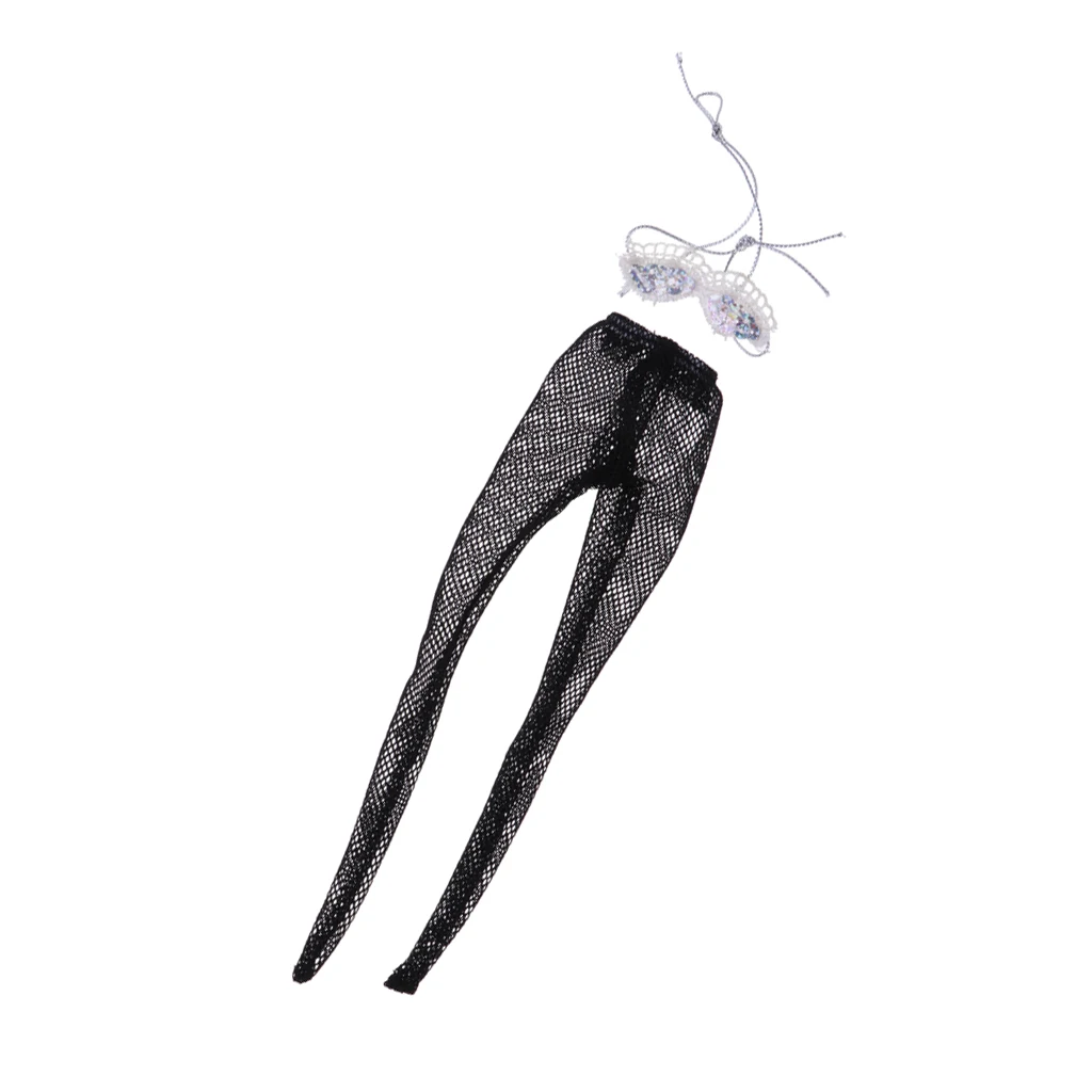 Sweet Tops & Lace Fishnet Panty-Hose Stockings For  Dolls Dress Up Black