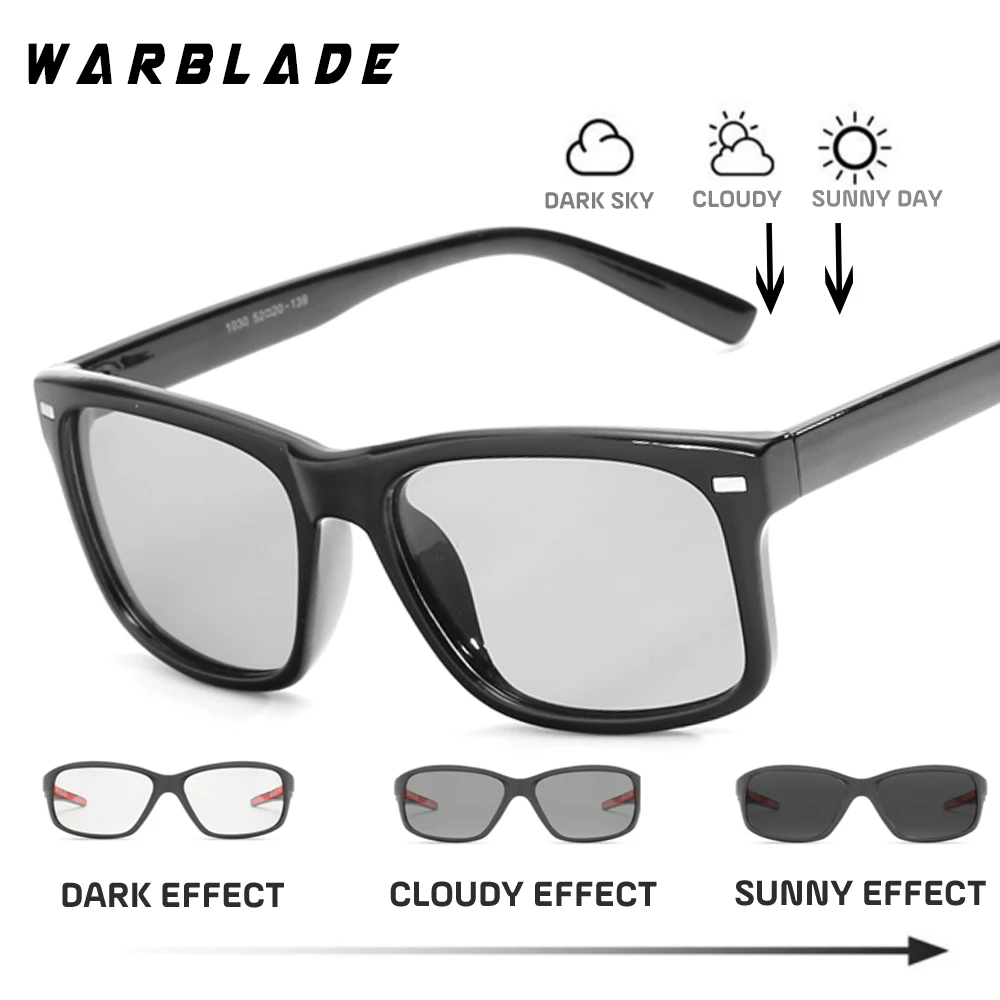 B1030 bright black WBL модные очки бренд поляризованный фотохромный солнцезащитные очки стекла унисекс квадратные мужские и женские классические антибликовые очки - Цвет линз: B1030 bright black