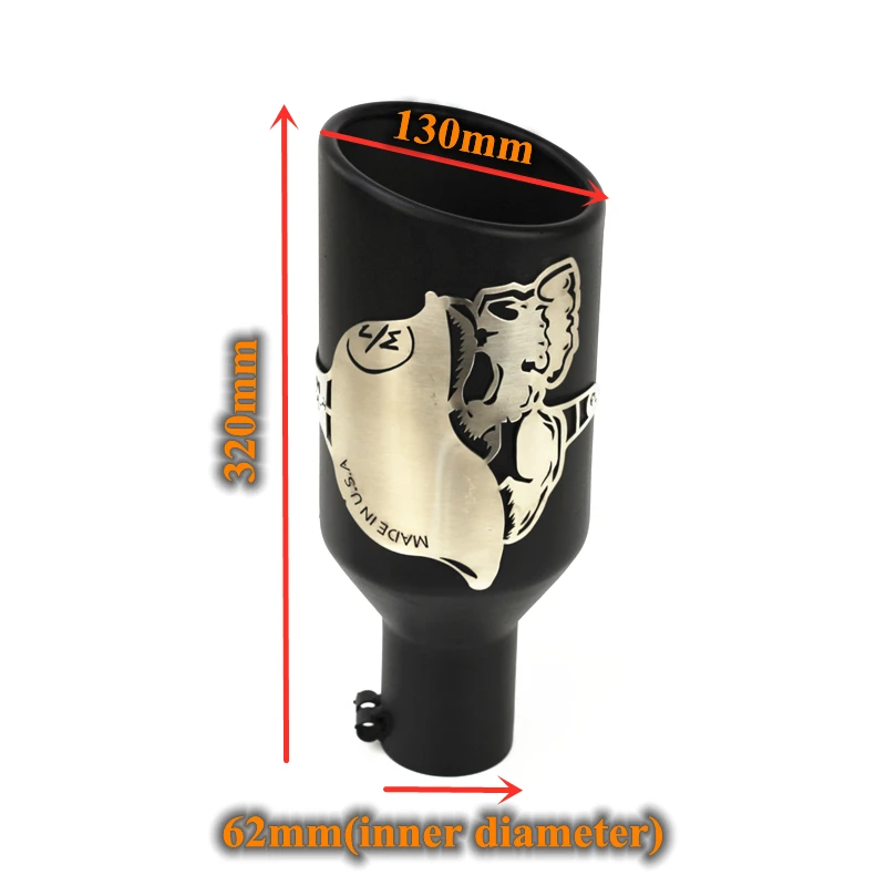 1 PIECE UNIVERSAL SKULL BLACK COATED EXHAUST TIP EXHAUST MUFFLER TIP TAILPIPE CAR-STYLING FOR JEEP WRANGLER
