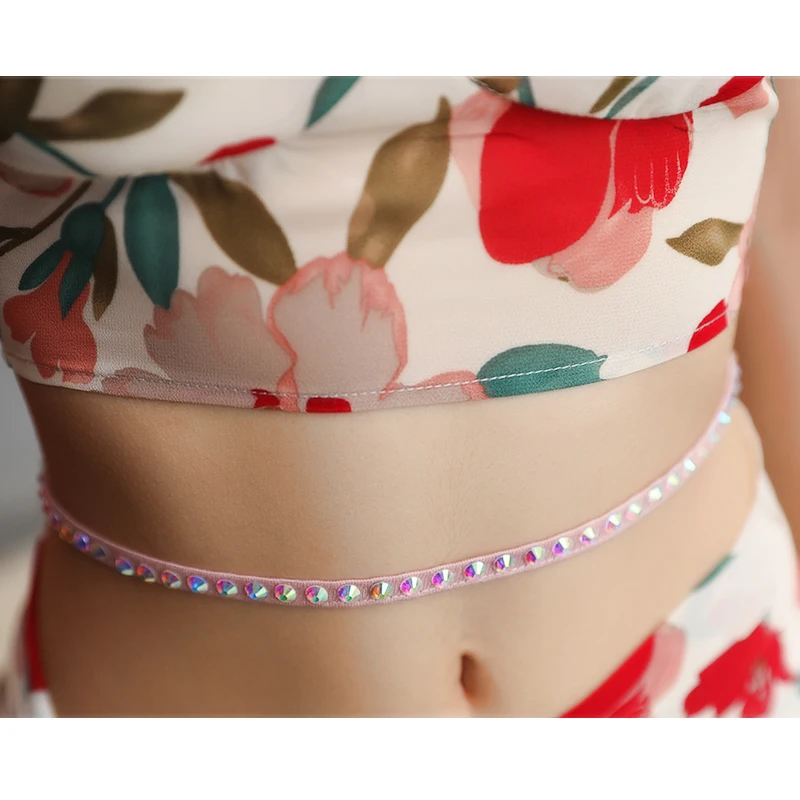 1 piece belly ring Танец живота Восточный живот baladi индийские восточные дезерты волосы качели танцевальные костюмы браллет и юбка на поясе платье комплект одежды - Цвет: 1 piece belly ring