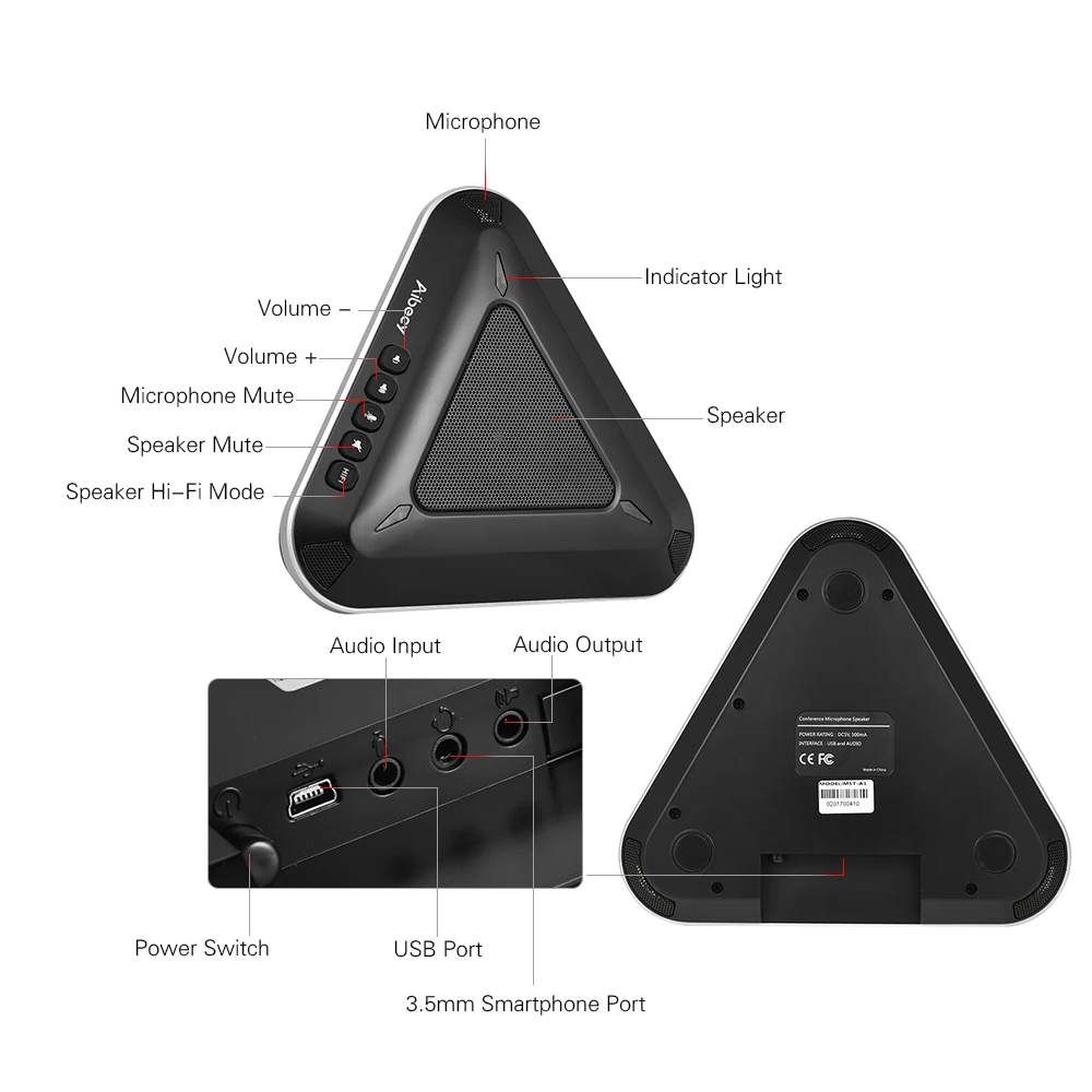 Aibecy проектор USB видео микрофон конференц-связи Громкоговоритель аудио звукосниматель Поддержка Skype, MSN QQ для компьютера мобильного телефона