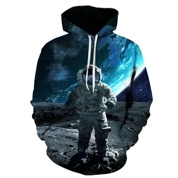 

2020 New Mens Spring 3D Print Sport Hoodies Sweatshirt 3D Astronaut Winter Men Women Fashion Casual Hooded Sweatshirt