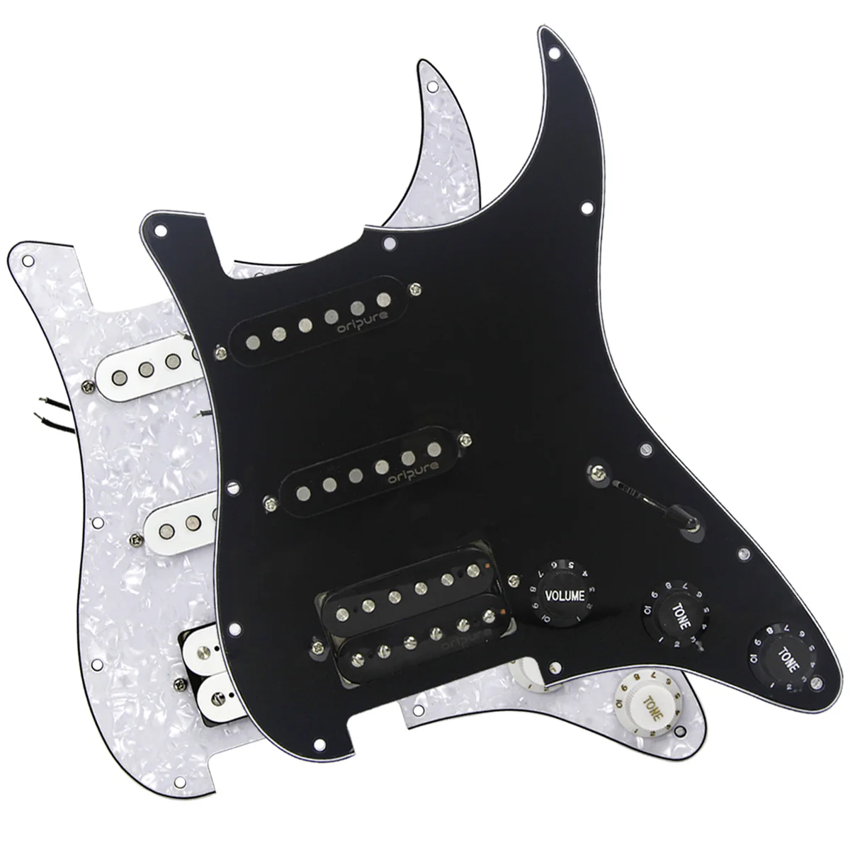 

OriPure Loaded Guitar Pickguard SSH Strat Set Alnico 5 Pickups For 11 Hole FD Strat Style Guitar Parts